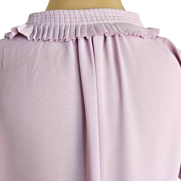 Current Air Light Purple Ruffle Sleeve Pastel Blouse w/ Neck Tie Sz S - Picture 7 of 11